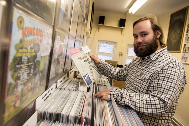 Joe Blanchard, owner of Bear Tree Records in The Forum, is pictured - the shop has helped to spearhead the city's vinyl revival in recent years. It is open again, but browsing has been suspended for the time being - the counter has been moved to the entrance for enquiries, orders, purchases and collections. Picture: Dean Atkins.