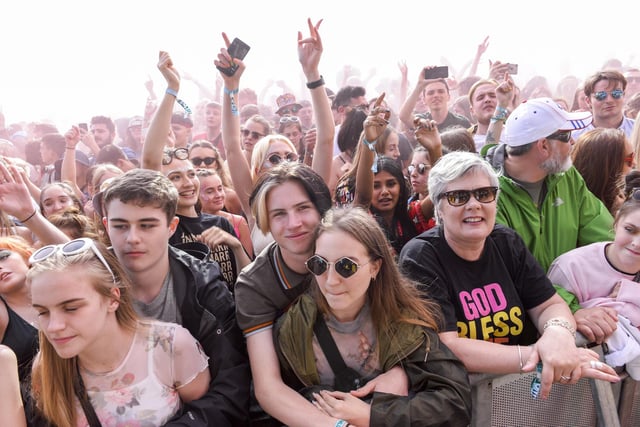 Fans enjoy watching Sheffield band Reverend and the Makers on the main stage at Hillsbrough Park during Tramlines 2019
