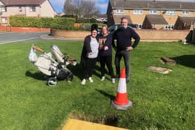 The six-foot deep sinkhole opened up on the Cloughs estate in Hoyland around ten weeks ago, according to residents