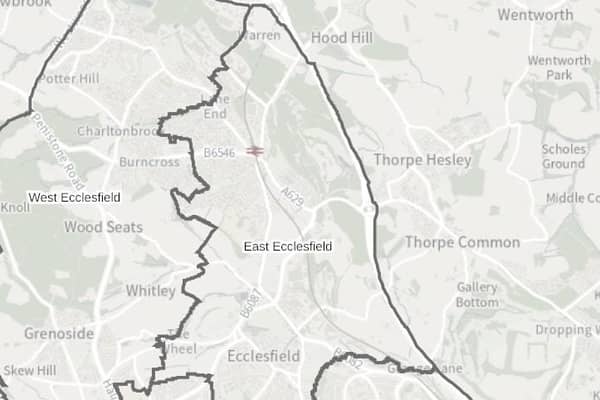 East Ecclesfield ward on the northern edge of Sheffield, where LibDems and Labour are vying for the majority of its three seats in the May 2 council elections. Picture: Sheffield City Council ward map