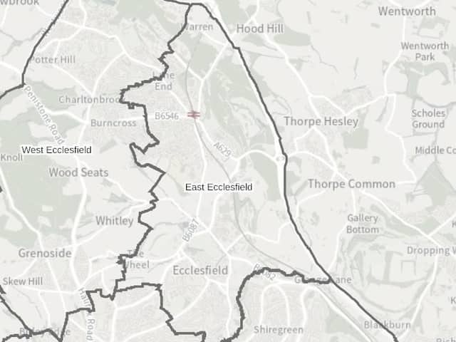 East Ecclesfield ward on the northern edge of Sheffield, where LibDems and Labour are vying for the majority of its three seats in the May 2 council elections. Picture: Sheffield City Council ward map