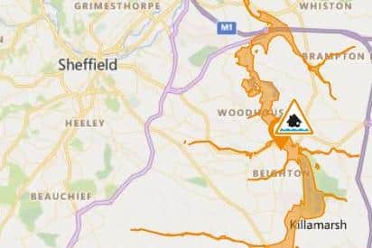 A flood alert is in place for parts of Sheffield and the surrounding area.