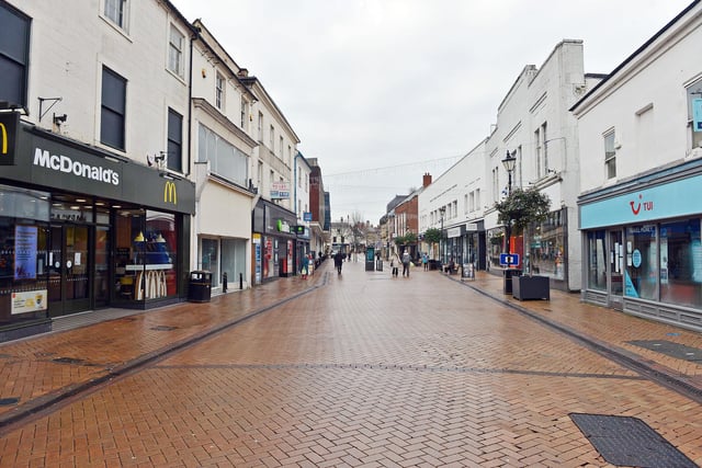 Very few people were out in the town centre today