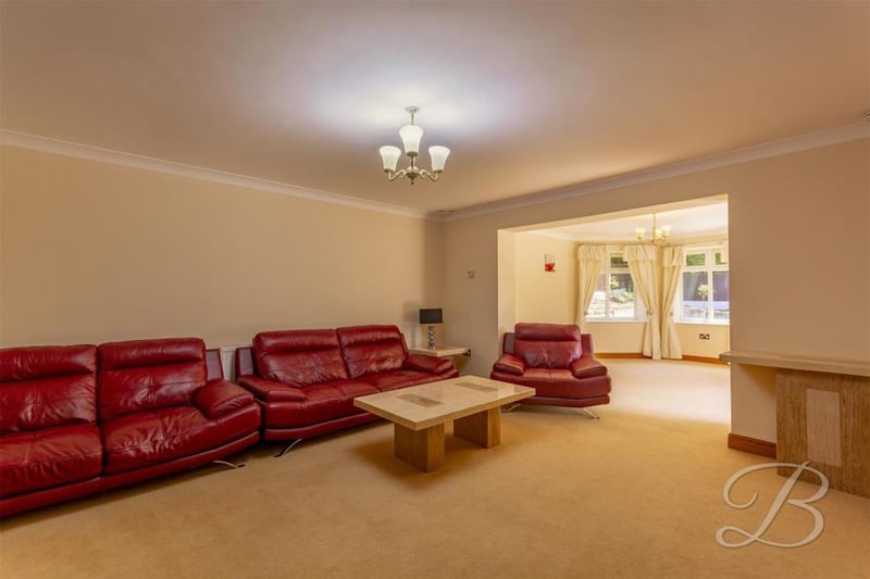 Another reception room, complete with luxurious leather sofas. Warm and comfortable.
