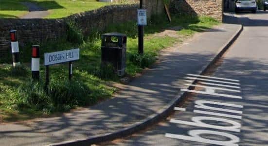 A Google Maps view of the grass verge on Dobbin Hill, Sheffield that a home owner has permission to wall off as part of their property