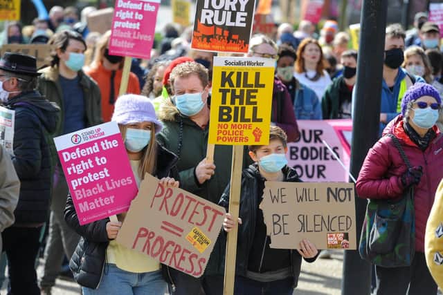 A previous Kill the Bill protest at Devonshire Green in Sheffield.