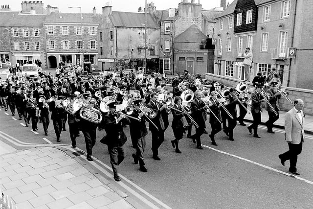 Borders bands at Hawick Summer Festival, August 1989.