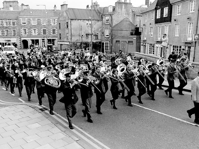 Borders bands at Hawick Summer Festival, August 1989.
