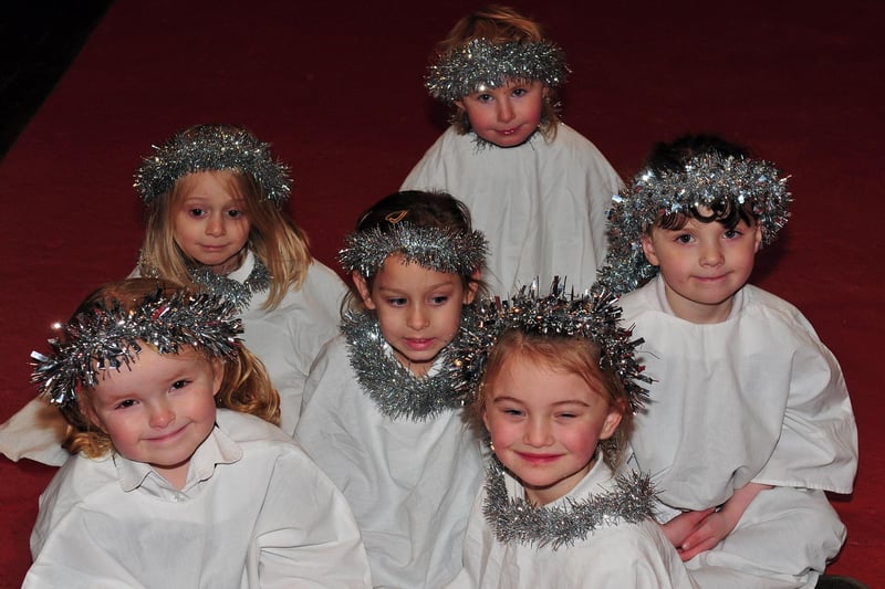 It's the Lynnfield Primary School Nativity in 2011 and here are the pupils who played the angels.