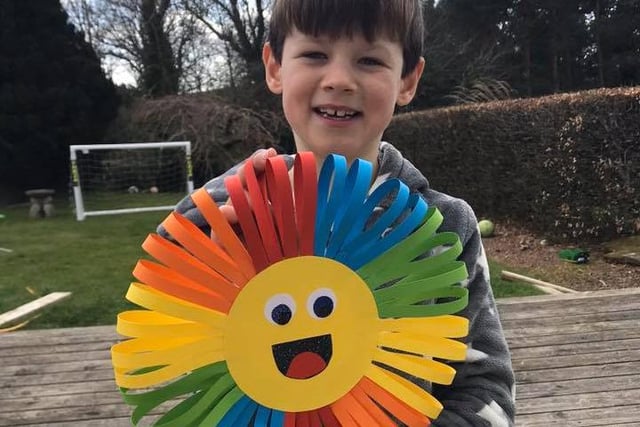 Joanne Phillips sent us this photo, adding: "This is my son’s thank you to the NHS he’s just a bit concerned that no one will see this little ray of sunshine as we live in the middle of nowhere!"