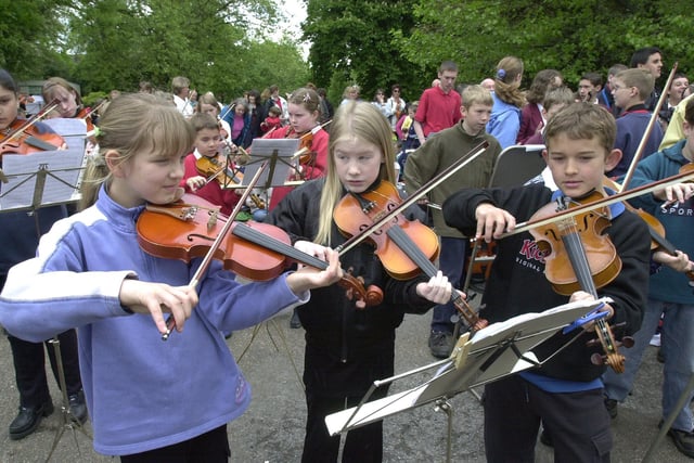 Pupils from Woodsetts Primary school took part in the Millennium Melody concert in Clifton Park Rotherham in 2000