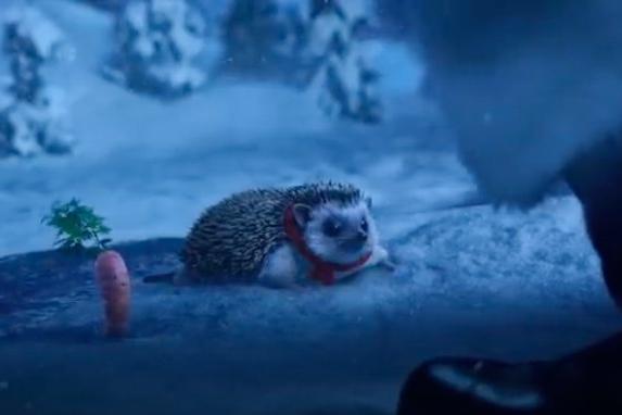 Aldi’s Christmas ad focuses on the supermarket’s well-known Kevin the Carrot, as he faces a trip home to his family with lots of twists and turns. He makes friends with Harry the hedgehog along the way, who are both rescued when Father Christmas - played by Jim Broadbent - turns up to save the day (Photo: Aldi)