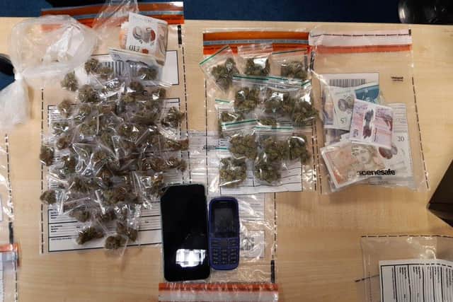 Drugs, cash and a phone found by South Yorkshire Police in Sheffield