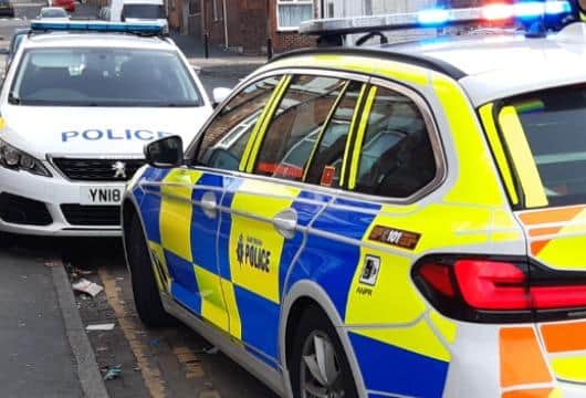 Police are continuing to investigate a series of alleged offences this week – ranging from murder to fireworks incidents. File pictures shows police cars at an incident in Sheffield