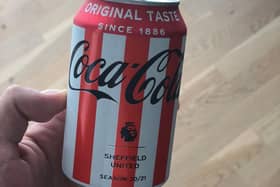 This Sheffield United-themed Coca-Cola can is available in grocery stores in Denmark, but Coca-Cola has implied they may be available in the UK soon.