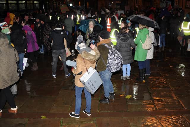 Hundreds of people turned out for the Reclaim the Night march against violence to women, held by Sheffield University Student Union. Picture: Andrew Roe
