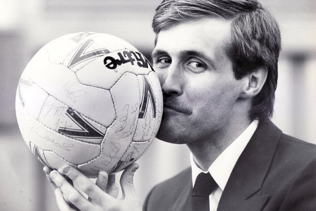 Carl Shutt with his signed match ball after bagging a hat-trick against Birmingham City in 1986.