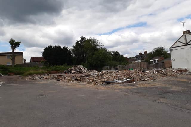 The rubble that remains of the Royal Oak, Mosborough High Street