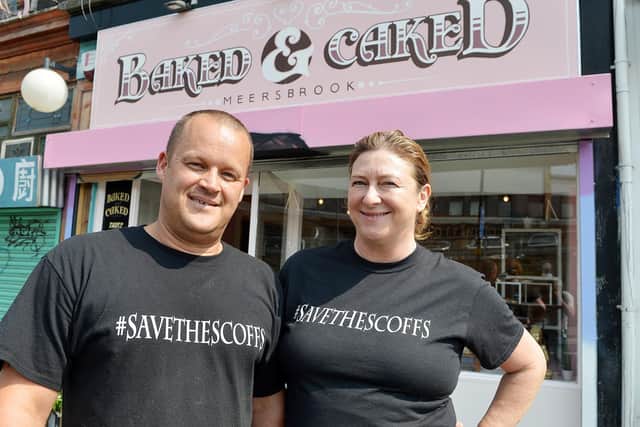 Andy and Wendy Dillon outside Baked & Caked on Chesterfield Road, Meersbrook. Picture: Brian Eyre.