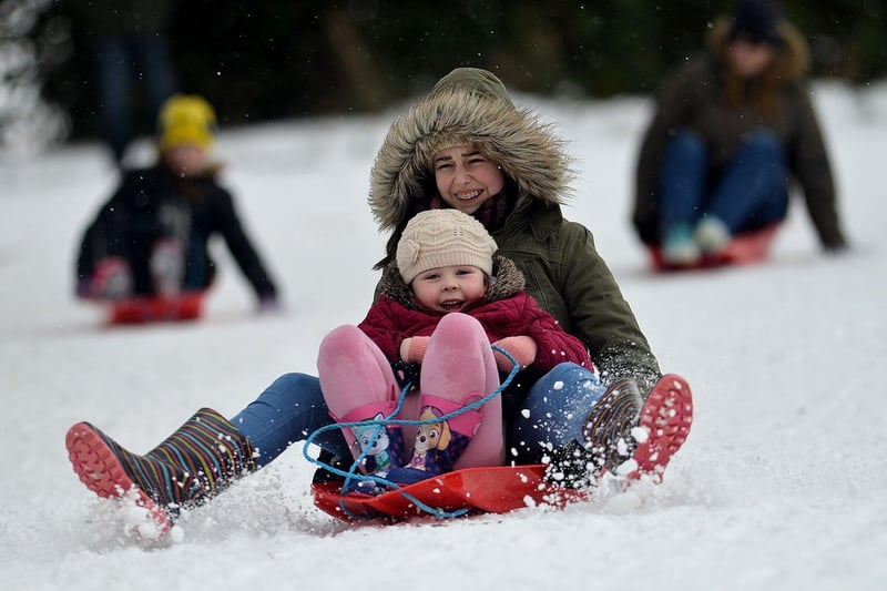 Sledging in Burn Valley Park. Were you pictured 3 years ago?
