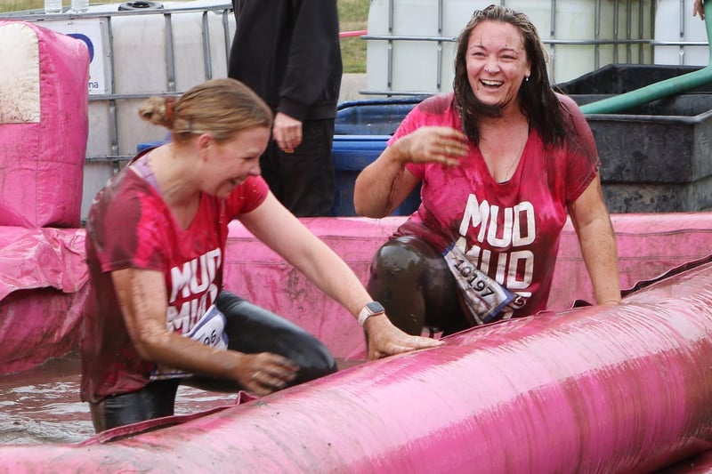Participants were all smiles as they took on the Pretty Muddy Race for Life challenge
