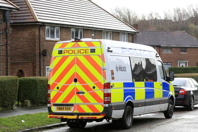 Police activity on Manor Park Way in Sheffield.