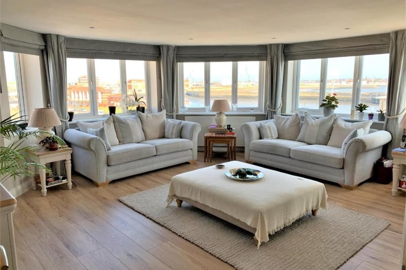 The open plan living area is overlooking the sea.