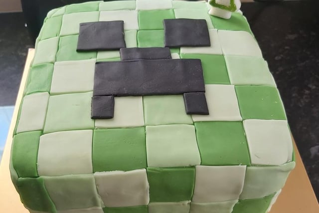 A Minecraft cake for James's seventh birthday.
