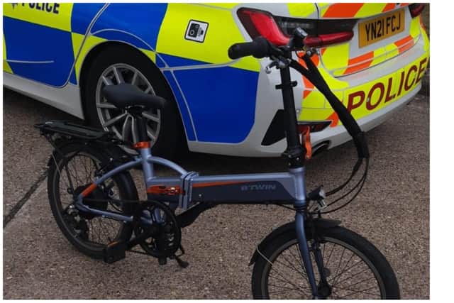 South Yorkshire Police took action after a cyclist was caught riding an electric bike along the M1 near Sheffield