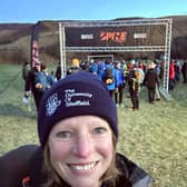 Jennie Stevens at the start of the race at Edale