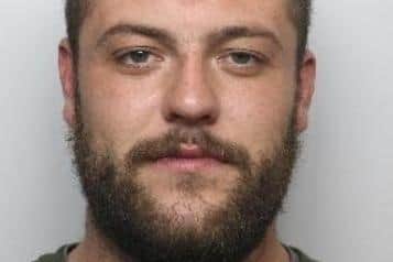 Pictured is Luke Craig Hodgson, aged 24, of Devonshire Drive, Sheffield, who was sentenced at Sheffield Crown Court to two years of custody after he pleaded guilty to two counts of assault occasioning actual bodily harm and to two counts of sending threatening communications.