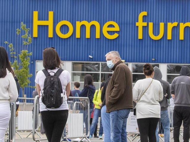 The shop has a capacity of 450 people - a quarter of how many shoppers it can usually accommodate.