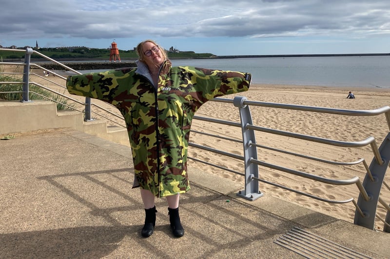 Your very own Shields Gazette reporter here has taken a dip with the group's social swims and is seen here modelling a gifted DryRobe, which has been put to the test and proved a winner. Fiona Thompson said: "I've loved joining in the Saturday swims when I can and no one is a stranger, it's really welcoming and a great way to enjoy our lovely coast. I'm a total convert to the DryRobe, a brilliant addition to anyone's kit especially on the cold days - I'm very grateful."