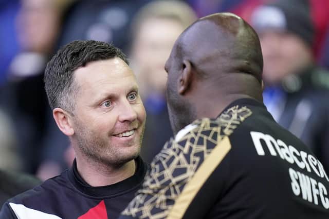 Crewe Alexandra's Interim Manager Alex Morris and Sheffield Wednesday's Manager Darren Moore ahead of the Sky Bet League One match at Hillsborough. Danny Lawson/PA Wire.