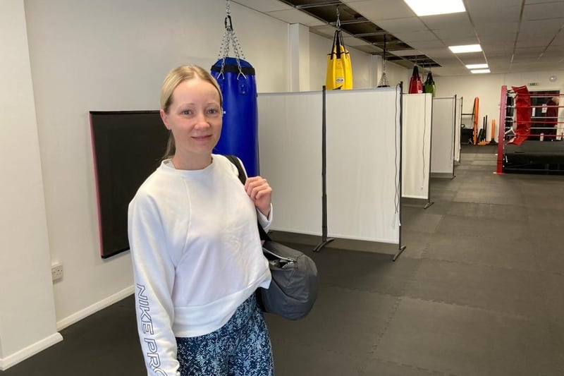 Hayley Jennings, 20, from Fareham, was eager to get back to her martial arts training at Fierce Muay Thai. She said: 'I've been training with Paul for 2 years. It's exciting to get back to it, and to get back to a bit of normality.' Picture: Kimberley Barber