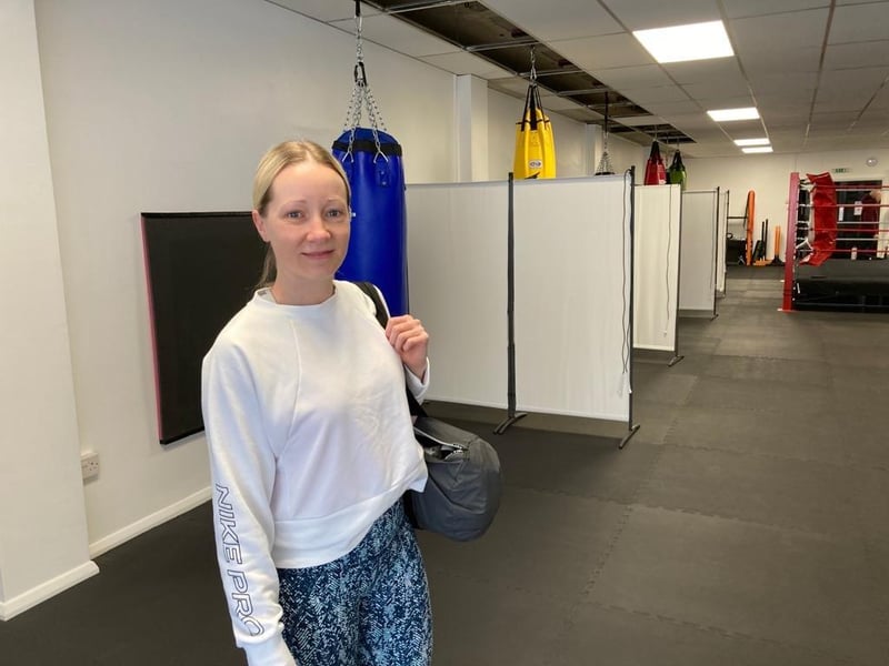 Hayley Jennings, 20, from Fareham, was eager to get back to her martial arts training at Fierce Muay Thai. She said: 'I've been training with Paul for 2 years. It's exciting to get back to it, and to get back to a bit of normality.' Picture: Kimberley Barber