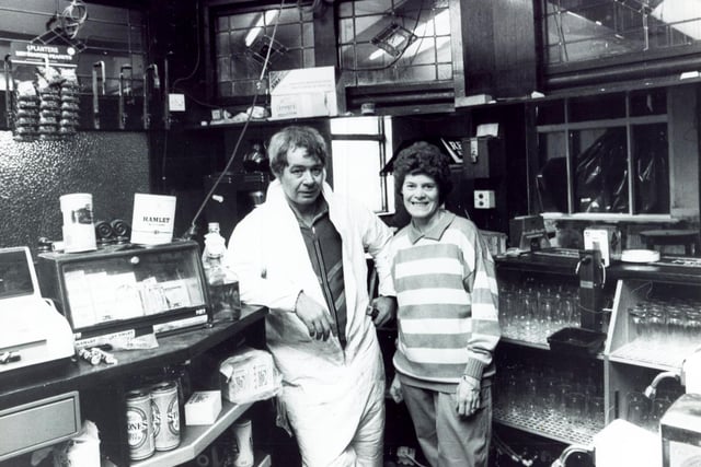 Tony and Eleanor Howard of the Cricketers Arms, Bramall Lane, in May 1988