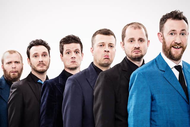 Alex Horne, right, and The Horne Section