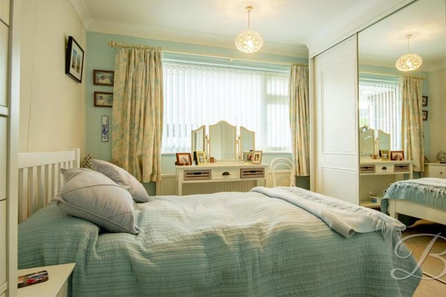 The master bedroom does not disappoint. It boasts built-in wardrobes, a carpeted floor, central-heating radiator and window to the front of the property.