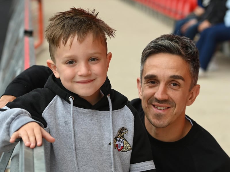 A pair of Rovers fans during the friendly with Newcastle United