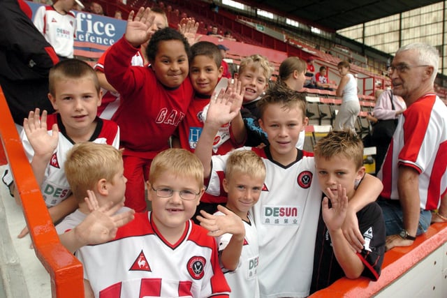 Young Blades fans from Worksop at the Sheffield United Open Day at Bramall Lane in July 2004.