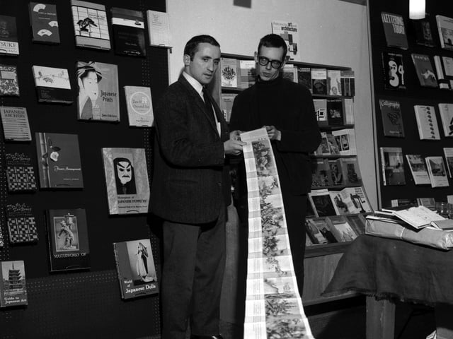 Richard Demarco, (Ricky Demarco) co-founder of the Traverse Art Gallery (with Jim Haynes). Mr Demarco is photographed with Jerry Loanard.