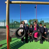 High Hazels Academy Principal Mrs Asma Maqsood-Shah and Sheffield Lord Mayor Gail Smith at the new playground.