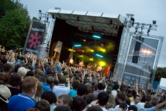 The crowd enjoying the main stage at Devonshire Green at Tramlines 2010