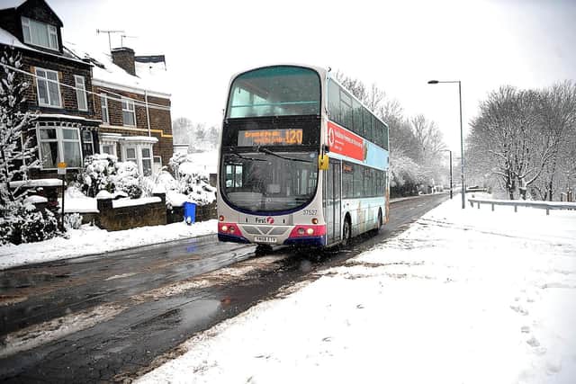Snow is causing havoc to bus services in Sheffield.
