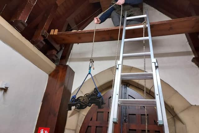 Restoration work on the church clock at St Matthew's Church, Renishaw, Sheffield, which is the focus of a World War One memorial project