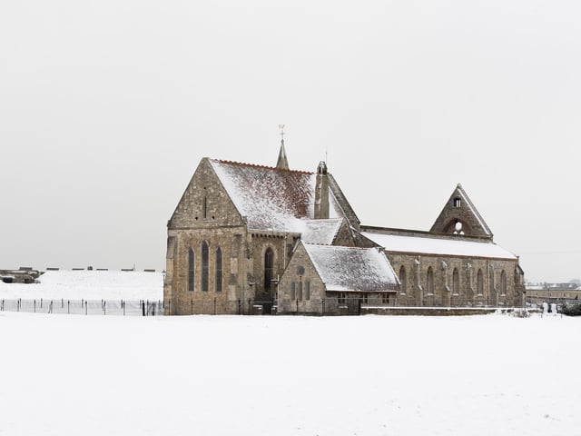 The Garrison Church covered in snow in March 2018. Picture: Keith Woodland