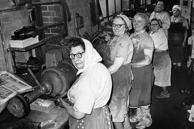 The Buffer Girls who worked on Sheffield's famous cutlery pictured in September 1972