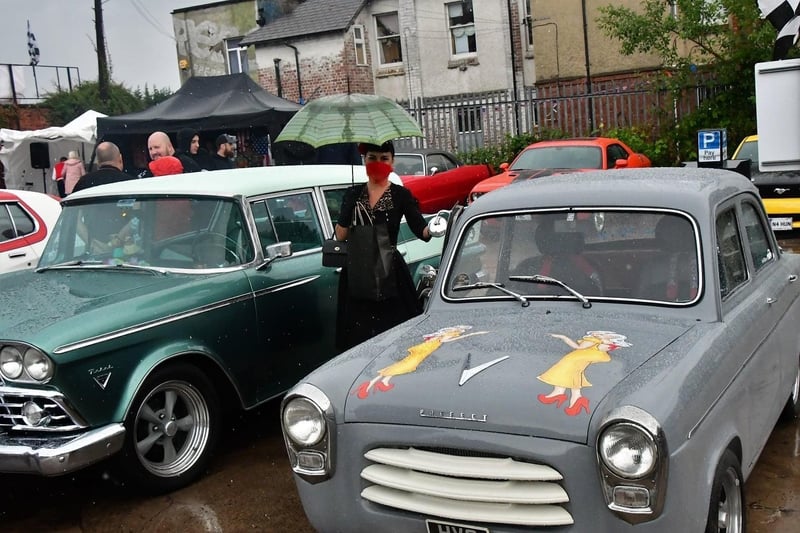 This customised old car attracted visitors' attention at the show.