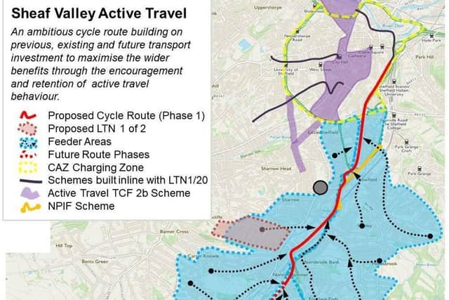 The new Sheaf Valley cycle route. Image: Sheffield City Council